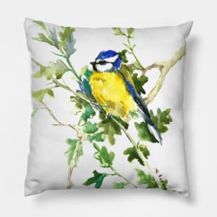 Blue Tit and Oak Tree Pillow