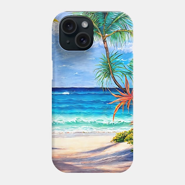 Summer Tropical Ocean Landscape Phone Case by AussieMumaArt