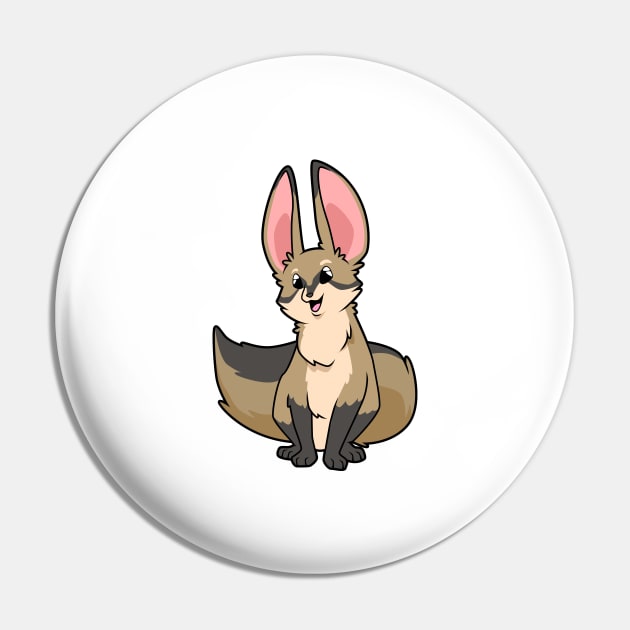 Kawaii Bat-eared fox Pin by Modern Medieval Design