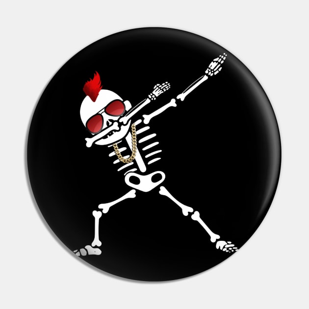 Dabbing Skeleton Dancing skull Hip hop funny Halloween Pin by ChristianCrecenzio