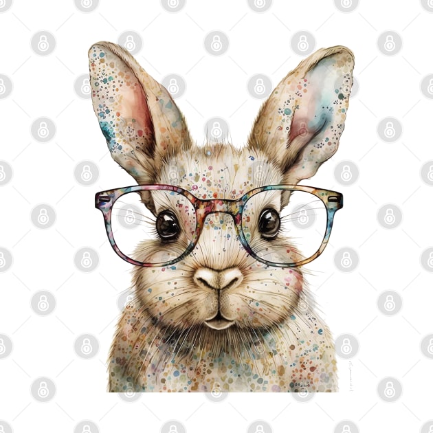 Cute Bunny With Glasses by Satic