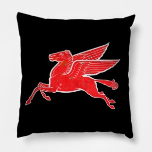 Red Pegasus distressed version facing left Pillow