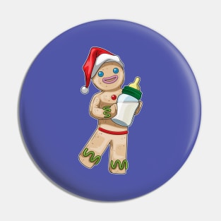 Gingerbread man Christmas Baby bottle Pin