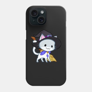 Halloween Chibi Winged Kitty - White Witch Cat Phone Case