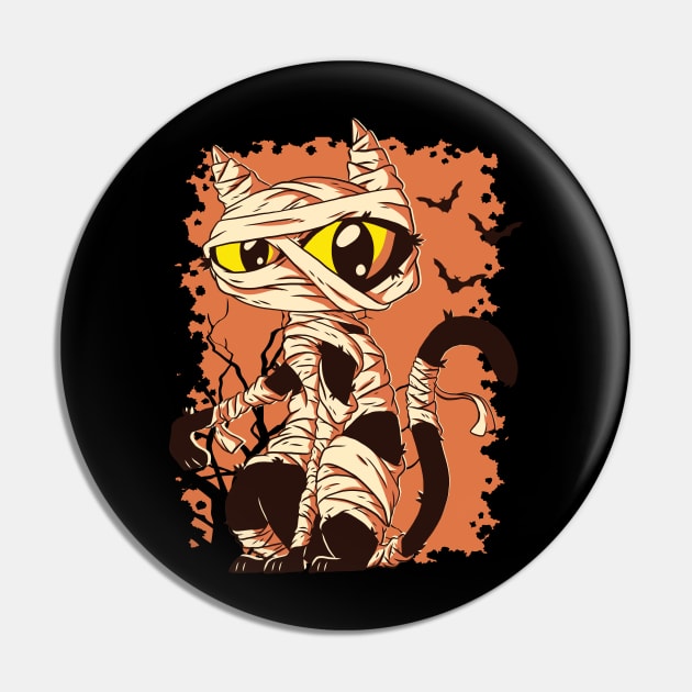 Mummy Black Cat Pin by Kribis