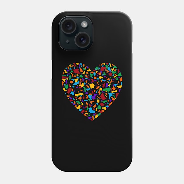 Terrazzo Heart Phone Case by HighFives555