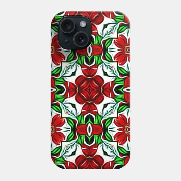 Red and Green Christmas Pattern Number 2 Phone Case by BubbleMench