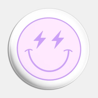 Purple lightning bolt smiley face Pin