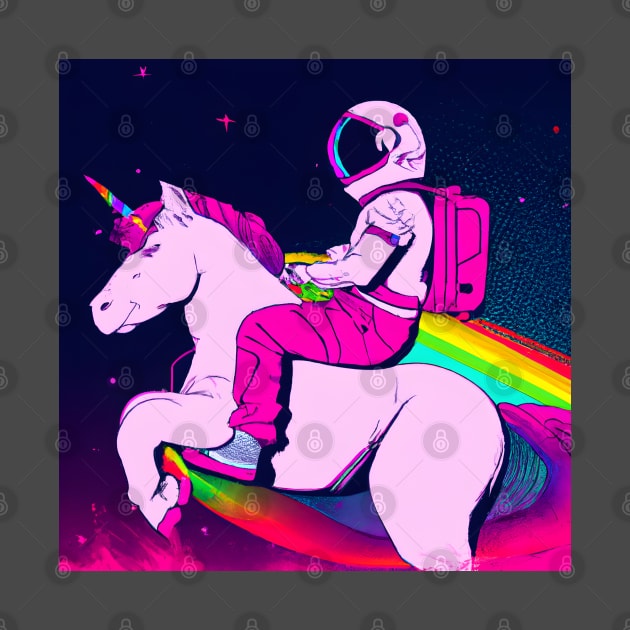 Astronaut Riding Unicorn by The Convergence Enigma