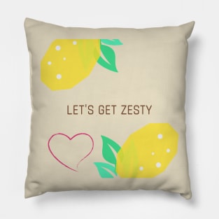 Let's get zesty design with lemons and love heart Pillow