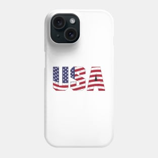 vintage usa text with flag Phone Case