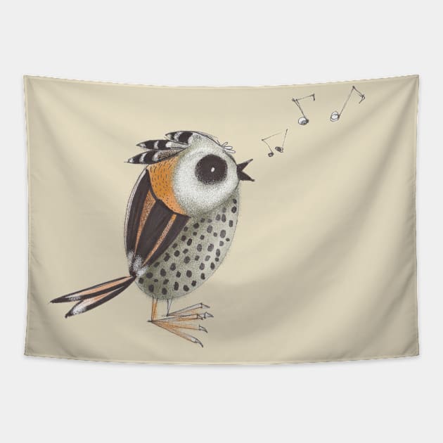 Singing bird Tapestry by pencildog