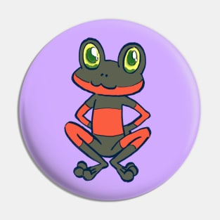 I draw duke the red and black striped frog / chocolat's familiar sugar sugar rune Pin