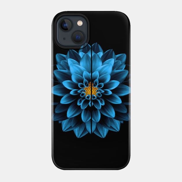 Blue dahlia flower - Dahlia - Phone Case