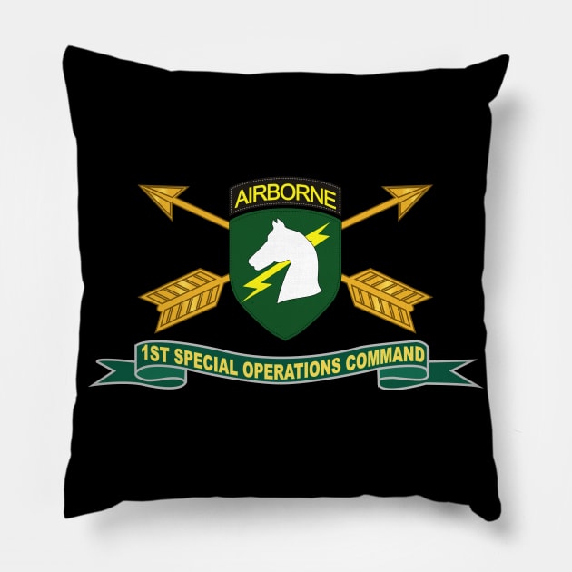 1st Special Operations Command (SOCOM) - SSI w Br - Ribbon X 300 Pillow by twix123844