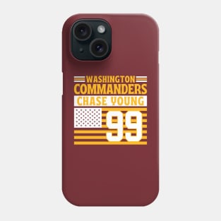 Washington Commanders Young 99 American Flag Football Phone Case