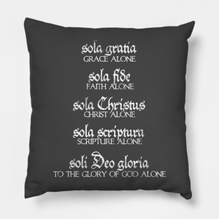 The Five Solas of the Reformation (dark colors) Pillow