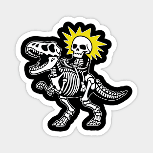 Skeleton Riding Dinosaur Skeleton Magnet