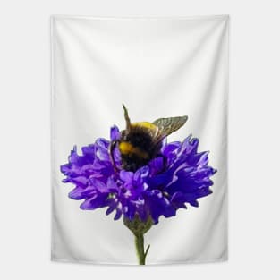 Bumblebee on a Blue Cornflower Tapestry