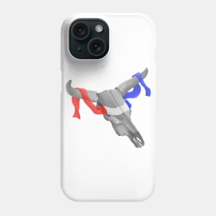 Cow Skull With Patriotic Banner Phone Case