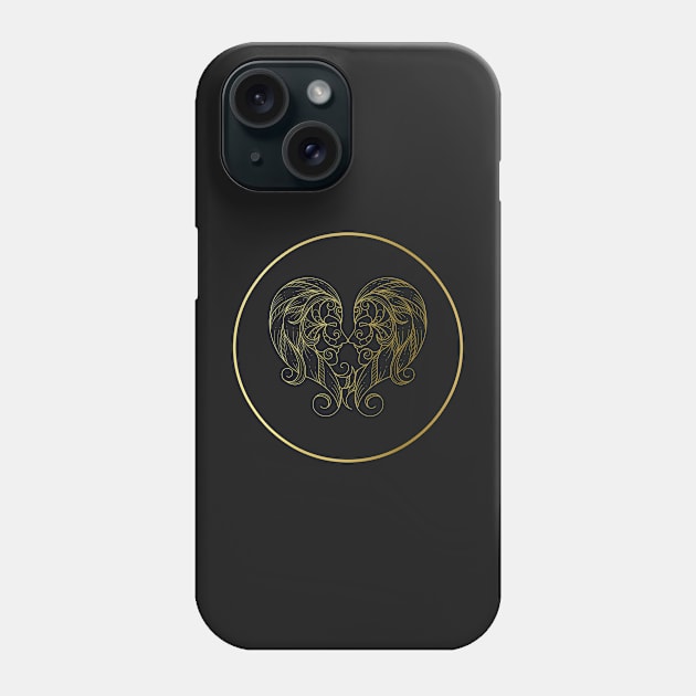 Gemini Zodiac Art Gold Phone Case by Felicity-K