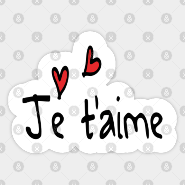 Je T Aime Typo Romantic Sticker Teepublic Je T Aime Typo Romantic Sticker Teepublic