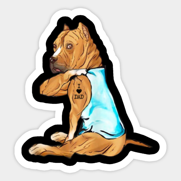 pitbull tattoos i love dad sitting gift father s day