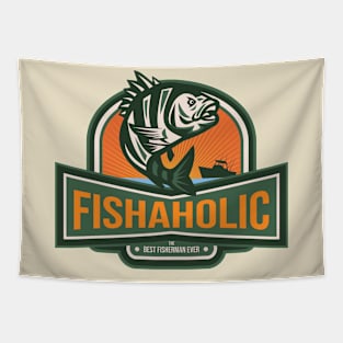 Fishaholic - The Best Fisherman Ever Tapestry