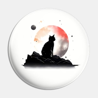 Cat Lover kitty with sun background Pin