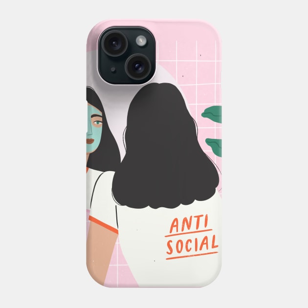 Antisocial Phone Case by Charly Clements