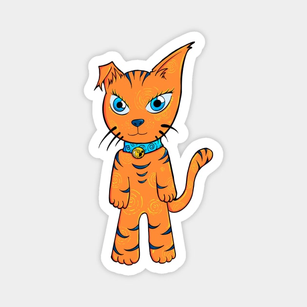 Orange Cat Magnet by TKDoodle