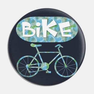 Patterned Bicycle Text Pin