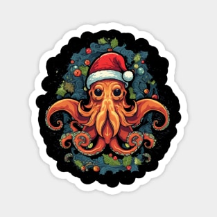 Octopus Christmas Magnet