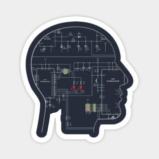 Human face shaped electronics circuit art Magnet