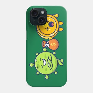 Cute virus with money cartoon 8 Phone Case