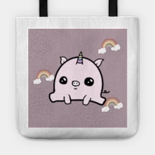 Cute pigacorn and rainbows Tote