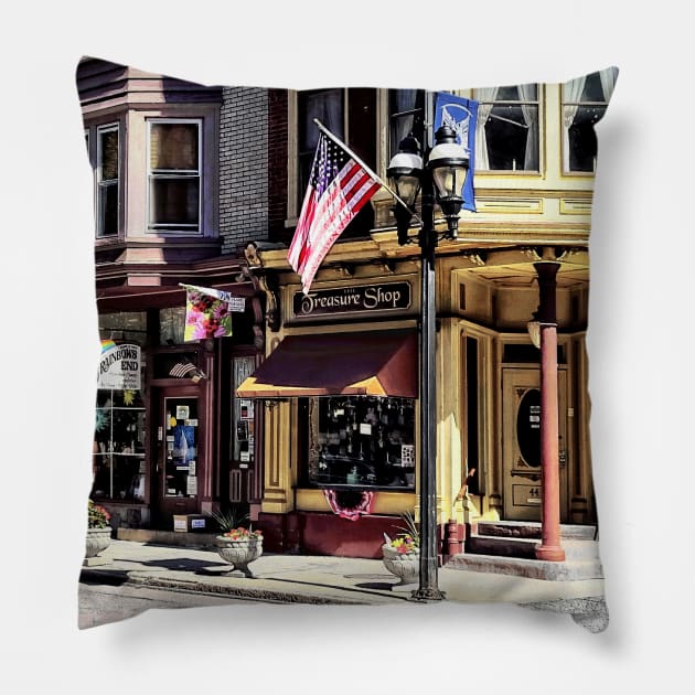 Jim Thorpe PA - Charming Downtown Pillow by SusanSavad