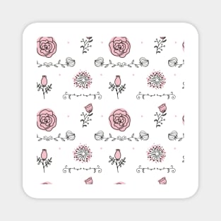 Elegance Seamless pattern with flowers Magnet