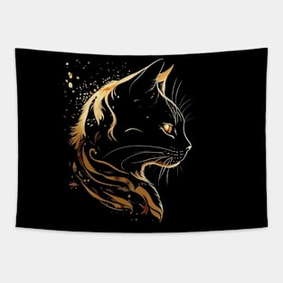 Shadows of a golden cat Tapestry