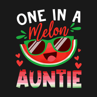 One In A Melon Auntie Watermelon Family Matching T-Shirt