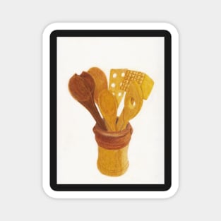 Wooden Cooking Utensils Magnet