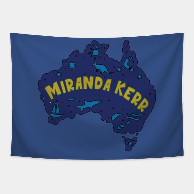 AUSSIE MAP MIRANDA KERR Tapestry by elsa-HD