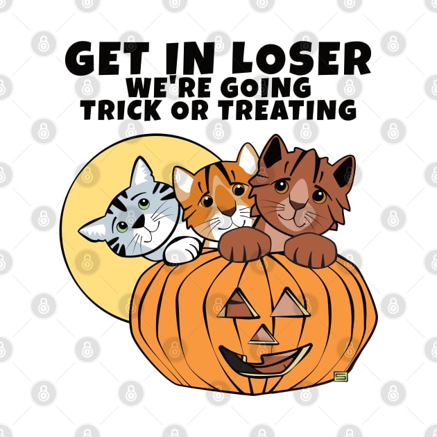 Get in Loser Cats in Halloween Pumpkin by Sue Cervenka