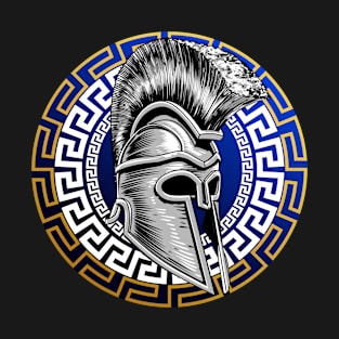 Spartan Helmet with Greek Keys T-Shirt