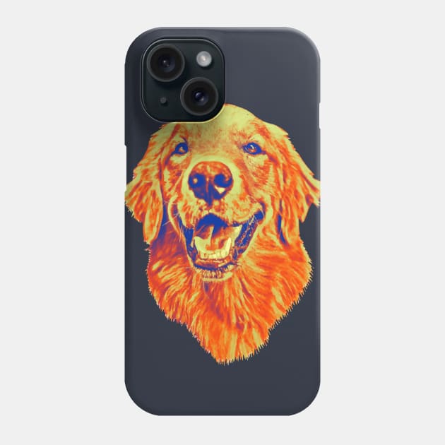 Golden Retriever Smiling Red Tritone Phone Case by deelirius8