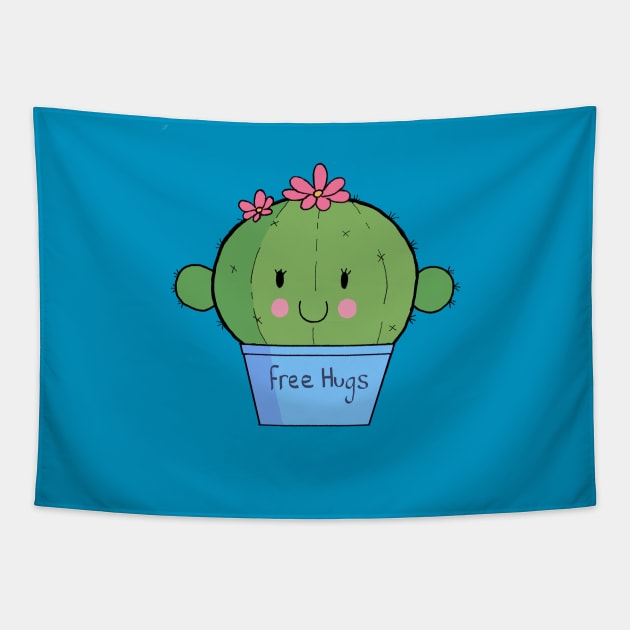 Cute cactus Tapestry by MoggyCatDesigns