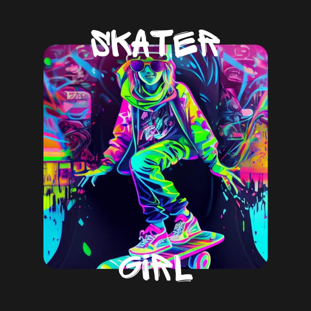 Skater Girl - cool girl skates on the street 1 by PD-Store