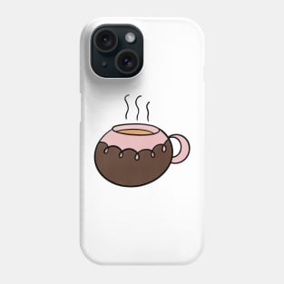 Cutie Cup Cute Coffee Dates Pink and Brown Coffee Cup Delicious Cafe Yummy Espresso Cappuccino Latte Macchiato Mocha Perfect Coffee Lover Gift Cute Foodie Gift I Love Coffee Steaming Cup of Coffee Phone Case