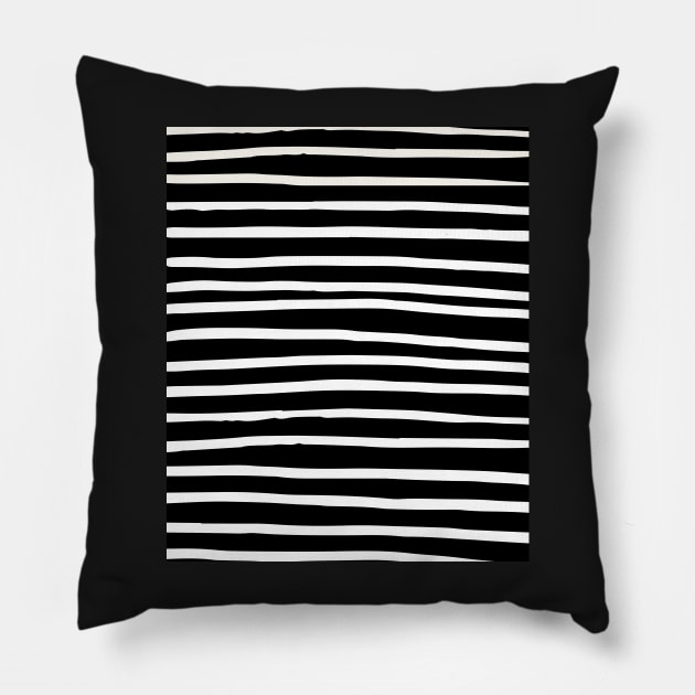 Balck and White Abstract Mudcloth Lines Pattern Pillow by zedonee