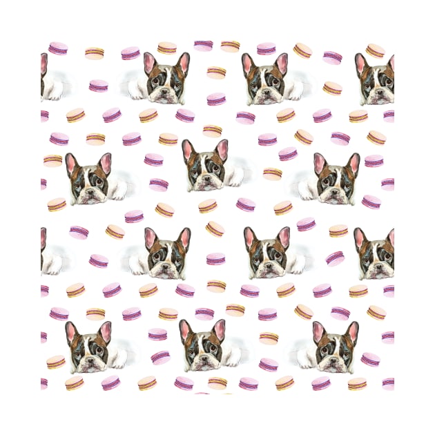 french bulldog and macaroons by VicaVeresk